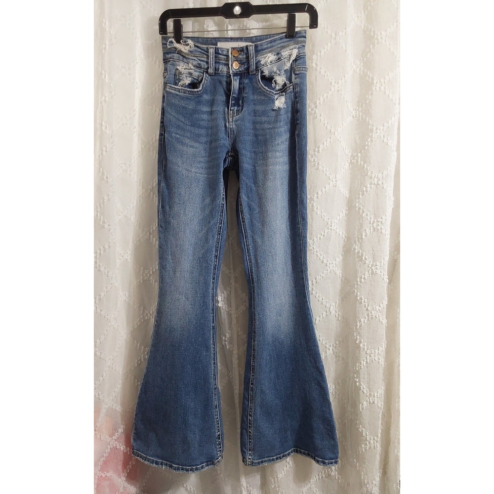 Bridge by GLY Mid Rise Flare Jeans Medium Wash Blue Size 24 BG5775S